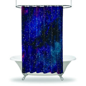 Galaxy Bathroom Shower Curtain / Waterproof Fabric - Cosmic Nebula Shining Stars