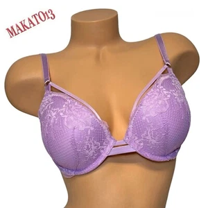 Reggiseno VICTORIA’S SECRET 34D molto sexy push-up tuffo aggiungere 1 tazza pizzo floreale lilla - Foto 1 di 7