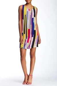 1.State 157783 Women's Sleeveless Stripes Shift Dress Purple Sz. Small - Picture 1 of 3