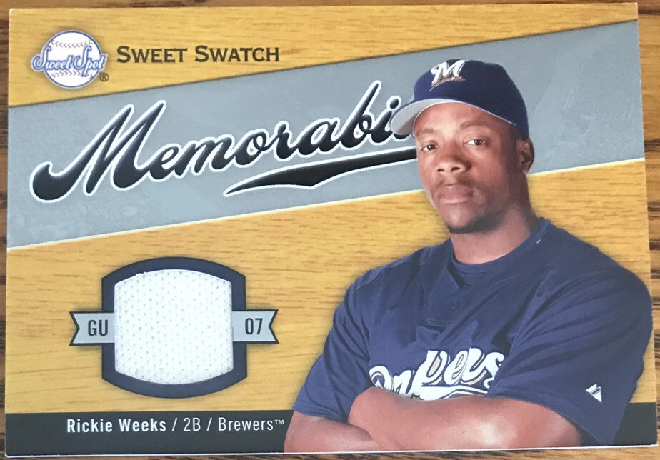 2007 Sweet Spot Sweet Swatch Memorabilia Rickie Weeks SW-RW Milwaukee Brewers - Image 1 of 2