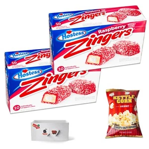 Hostess Raspberry Zingers (20 Zingers) - Palomitas de maíz dulces y saladas - 3 artículos - Imagen 1 de 5
