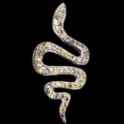 925 Anello Argento Sterling Rotondo Zaffiro Naturale Gemma Gioielli Dimensione - Immagine 1 di 4