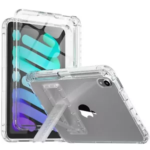 For iPad mini 6th Gen 8.3 in Case Clear Shockproof Stand Cover Screen Protector - Picture 1 of 12