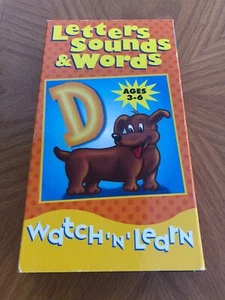 Letters Sounds & Words Watch'n' Learn VHS VCR Video Tape Movie Used Animation - Picture 1 of 6