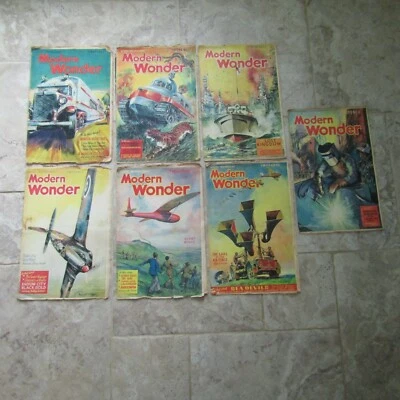 bundle of 7 Modern Wonder comics July to October 1937 volume 1 engineering - Image 1 of 4
