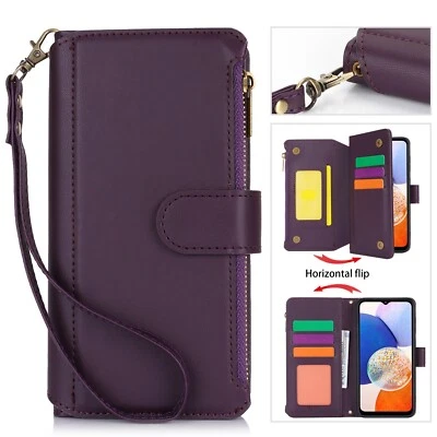 NUEVO Para Samsung Galaxy A25 A35 A53 A54 A55 Cremallera Billetera Cuero Teléfono Estuche Delgado Foto 1 de 4