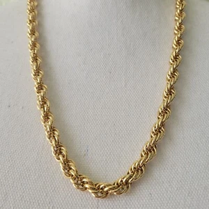 Romanza Italy Yellow Gold Plated Necklace Chunky Multi-Link 24"  - Picture 1 of 8