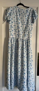 Homemade Cottagecore Dress XS Floral Ditsy Blue Rose Grunge Fairy Long Flaw* - Picture 1 of 11