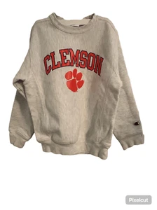 Champion Reverse Weave Thick Clemson Gray Crewneck Sweatshirt. Size Small. EUC - Picture 1 of 6