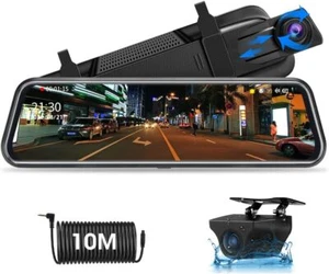 Jansite Specchio Retrovisore Auto 10 pollici Touchscreen, Posteriore e Anteriore - Afbeelding 1 van 8