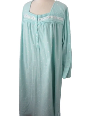 Croft + Barrow 2X Long Sleeved Nightgown Lightweight Robins Egg Blue Fleece - Image 1 of 4