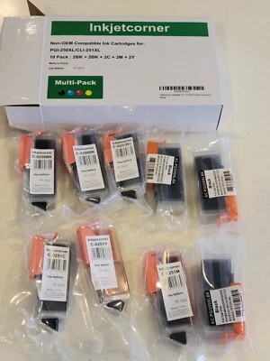 Inkjet corner Compatible 9 Ink Cartridges For Pgi-250xl/cli-251xl  NOB exp 5/23 - Image 1 of 4