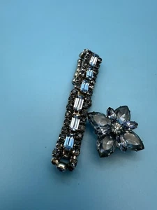 Blau geschliffenes Glas Modeschmuck Vintage Brouch/Armband/letzte Chance - Bild 1 von 5