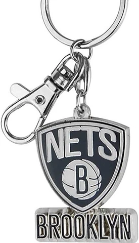 Brooklyn Nets Heavyweight Keychain, NBA Licensed Chrome Enameled Keyring Cover