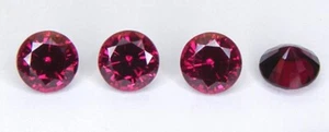 4 PCS. EXCELLENT CUT ROUND 5 MM. PIGEON BLOOD RED RUBY LAB CORUNDUM - Picture 1 of 4