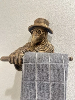 Держатель настенного полотенца Plague Doctor готическое настенное искусство декор для ванной винтажная скульптура - Изображение 1 из 4
