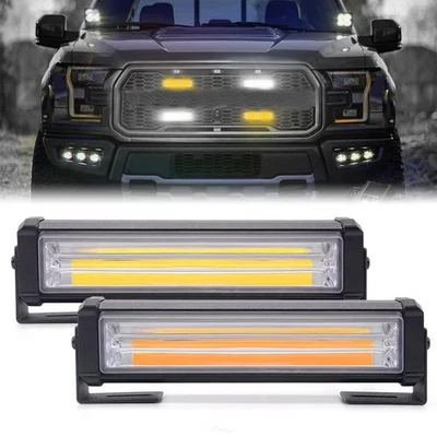 2x Amber Recovery Strobe Flashing Grille Light Truck Offroad Spot Roof Beacon RV - Image 1 of 4