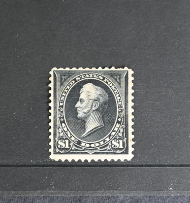 USA Scott # 276 Tipo I 1 F-VF MNG 1 mordisqueado perfecto $1 sello del siglo XIX gato $400 Foto 1 de 2