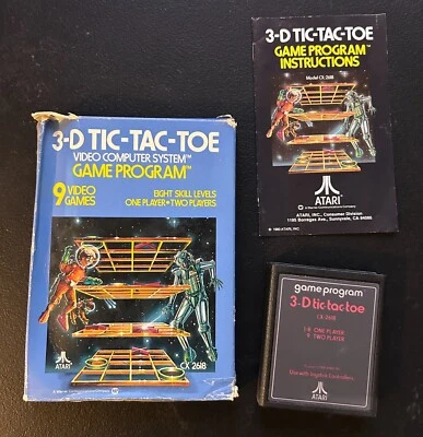 3D tic-tac-toe (Atari 2600, 1980) By Atari (Box, Cartridge & Manual) CX2618 - Image 1 of 4