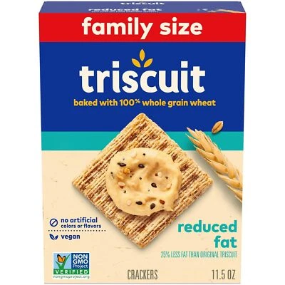 Triscuit Reduced Fat Whole Grain Wheat Crackers, Vegan Crackers, 11.5 oz - Image 1 of 3