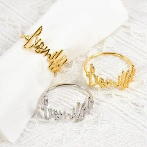 Bismillah Napkin Rings 2/4/6Pcs Alloy Buckle Islamic Dinner Table Decorations - Picture 1 of 10