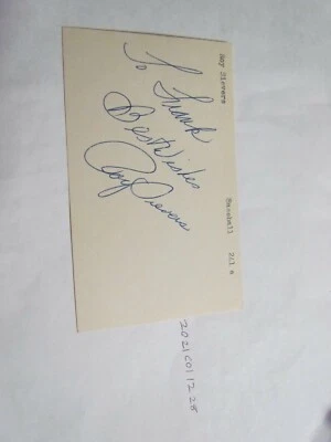 Roy Sievers SIGNED 3X5 INDEX CARD BECKETT PRE CERT 2 - Image 1 of 3