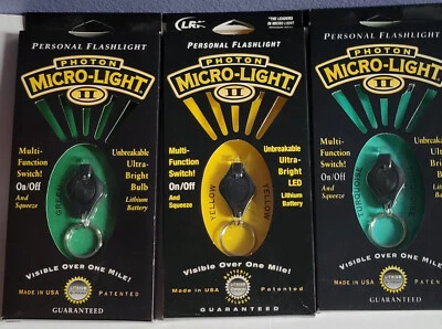 Photon Micro-Light II Turquose, Green or Yellow LED Flashlight with Keychain - Image 1 of 4