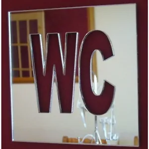 Square WC Sign Shaped Acrylic Mirrors - Various Sizes - Picture 1 of 1