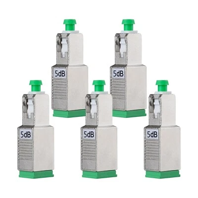 5 Pcs Fixed Single Mode Fiber Optic Attenuator Adapter 5dB SC-APC Male to Female - Image 1 of 4