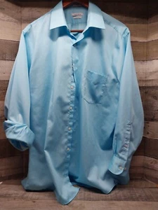 Men’s Van Heusen WrinkleFree Lux Sateen Dress Shirt. Size 17 22/33.Color * Blue - Picture 1 of 8