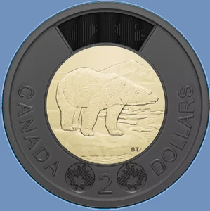 2022 Canada Mourning Queen  Elizabeth Black Ring Two Dollar Toonie UNC $2 Coin - Picture 1 of 2