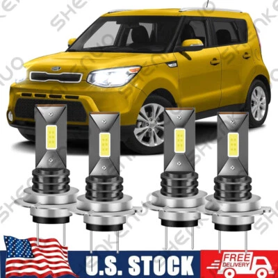 For Kia Soul EV 2015 2016 2017- Bright 6000K LED Headlight Bulbs Hi&Lo Beam Qty4 - Image 1 of 4