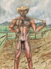 Gay Art Nude Cowboy Male Original Oil Painting Dan Green