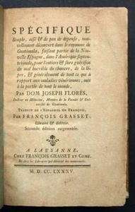Joseph FLORES livre ancien médecine Traitement du chancre et de la lèpre 1785 - Imagen 1 de 5
