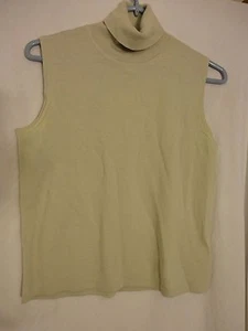 Jones New York 100% Merino wool Size M beige knit sleeveless sweater top Bust 17 - Picture 1 of 4
