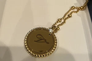 Bradford Exchange Necklace With The Letter V Etched Initial for your Valentine - Picture 1 of 1