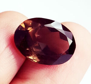 5.95 Ct Loose Gemstone Lab-Created Smokey Quartz Certified Ring Size Gem eBay