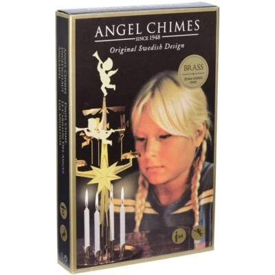 Original Swedish Angel Chimes & 4 Candles - Spinning - Gold Colour  (Brass) - Image 1 of 2