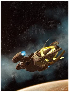 Serenity Spaceship Sci-Fi Western T.V. Series Firefly Lithograph Fine Art Print - Picture 1 of 1