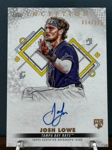 Josh Lowe 2022 Topps Inception Rookie (RC) en tarjeta automática /299 #BRES-JL Rays - Imagen 1 de 3