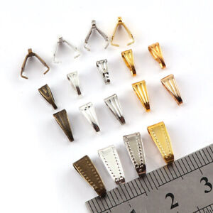 200x Striped Bail Connector Bale Pinch Clasp For Necklace Pendant Jewelry Crafts