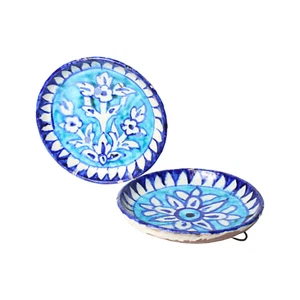 Antique Persian wall plates set of 2 | 19th century Qajar style - Picture 1 of 10