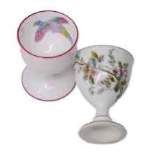 Crown Staffordshire Bird of Paradise and other Porcelain Egg Cup Set 1910's