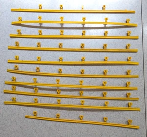 Aurora TOMY AFX Yellow Guard Rails HO Scale 10 Pieces -  AS-IS - Picture 1 of 6