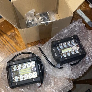 LED Pods DJI 4X4 2Pcs 4'' Triple Row Spot Flood Combo FS201808A - Picture 1 of 3