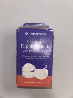 Защитные щитки для контактных сосков Lansinoh с защитным чехлом (20 мм) 2 карата - Изображение 1 из 3