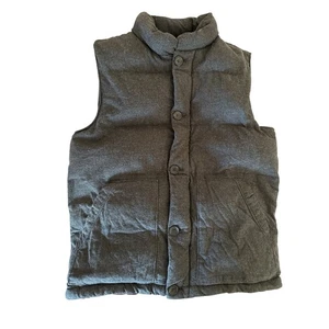 Banana Republic Puffer Vest Plaid Quilted Button Front Gray Mens Medium Casual - Picture 1 of 6