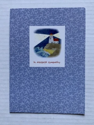 Sympathy Card Lighthouse 5x7 Folded Vintage Greeting Cards New Seasons - Image 1 of 3