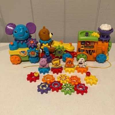 VTECH GEARZOOZ Roll & Roar ANIMAL TRAIN Tested WORKING Lights Sounds  #80-198900 - Image 1 of 4