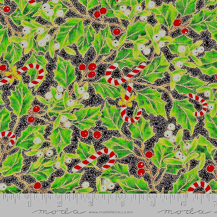 Moda Fabrics#33662 15M "MERRY MANOR METALLIC"   PRICE IS FOR 1 YARD - Image 1 of 1